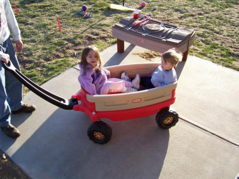 Kids in the wagon