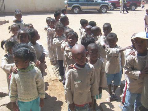 Malagasy Children waiting for their vaccinations