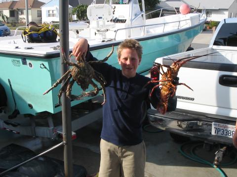 ron caught lobster and crab