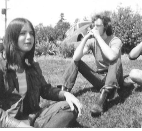 Nancy  & Pete Rice on the grass @ White Rock Pier  June 12' 71