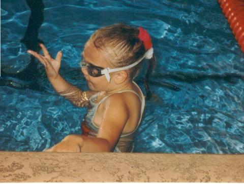 tiff first learning how to swim