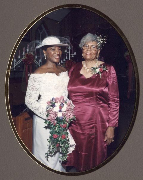 Bride (Loretta) and Mother of the Groom (Bertha Aaron) August 5, 1995