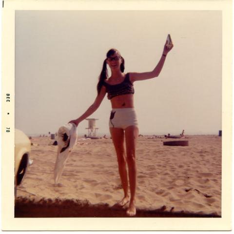 Oh, to be skinny again!  Carole at the beach, summer '69