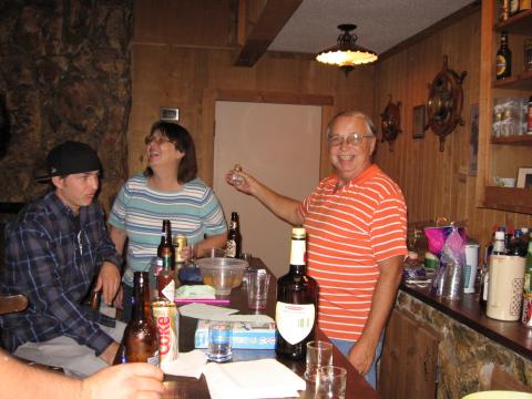 grandson Steven, Roxie & Bill on tequila