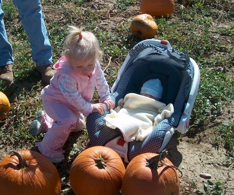 At the pumpkin patch October 2003