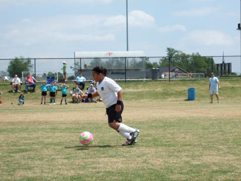 Alisa in soccer game