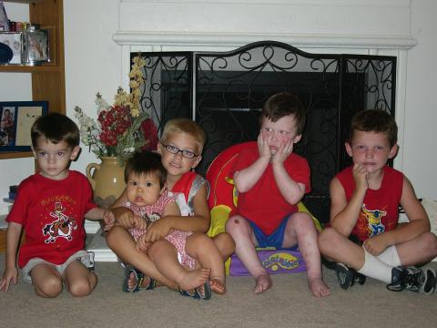 Tyler and nephews Justin, Baby Joey, Garret, Dylan