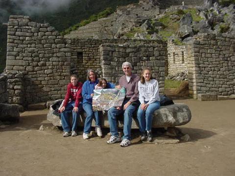 Family in Macchu Picchu Peru