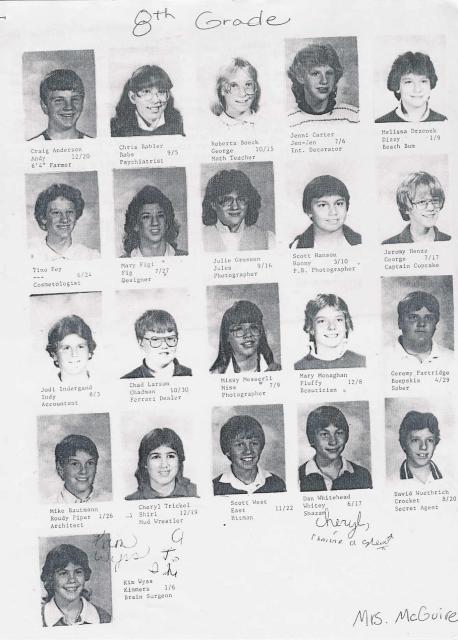 Monroe High School Class of 1989 Reunion - Class of 1989 8th grade photo's