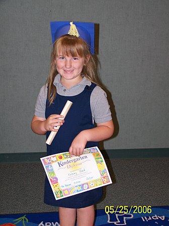 Kelsey,  kindergarten Graduate