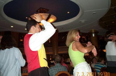 Ginny Dancing with waiter