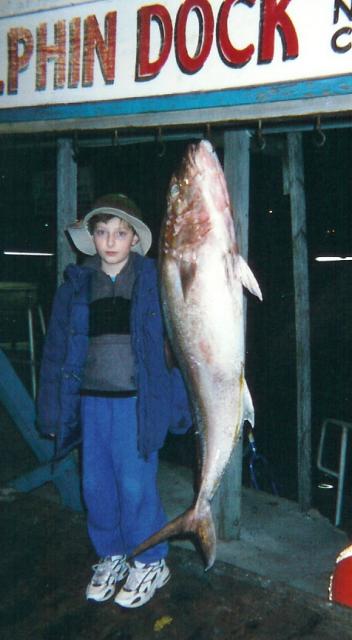 Jordan and the red snapper he caught