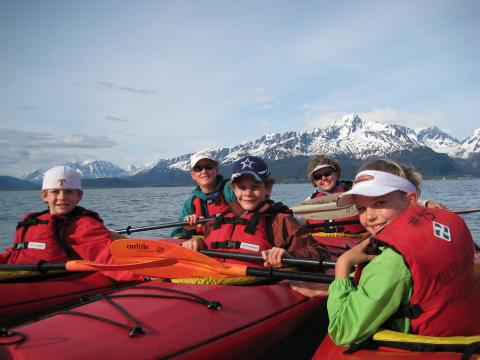Family kayak Alaska