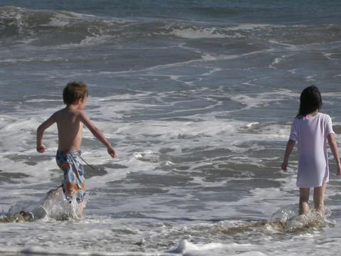 cooling off at Malibu Beach