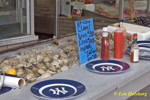outdoor clam eating stand
