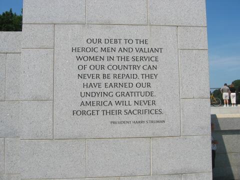 WWII Veterans Memorial 6 - Truman quote