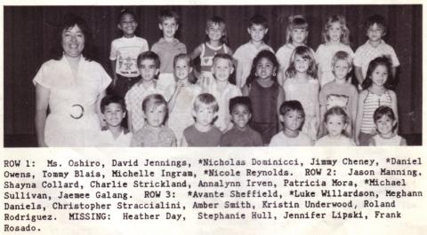 Oshiro Class Kinder Bar Pt Elem 1989 90