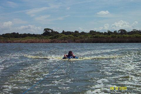 My Wife tubing @ Lake Seminole