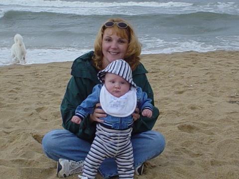 Trevor first trip to beach