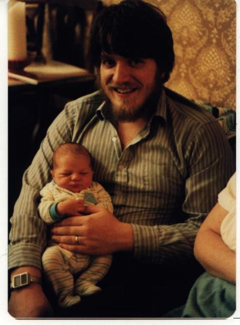 Brion and newborn Martin - January 1984
