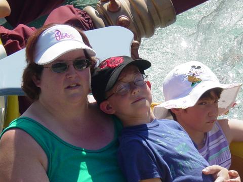 Mikey, Katie, & I on the Dumbo ride