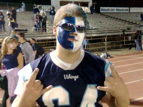 Viking Spirit! Eric ready for HS Game