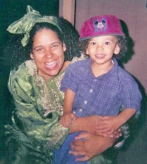 mommy and jr big smiles porch