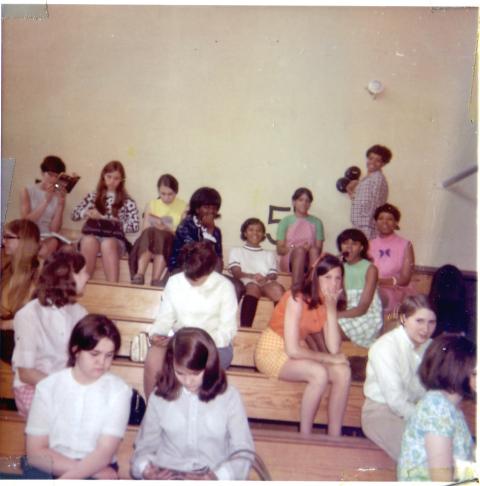 Girls Gym class 1968...Fran Hirsch, in front, Marilyn Louis back row