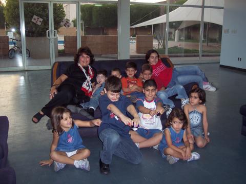 Roz & my compound kids in Saudi