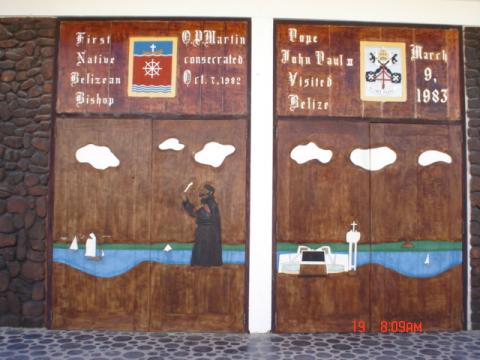 Corozal Church doors