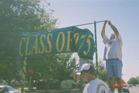 Putting the banner up