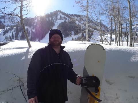 learning snowboarding