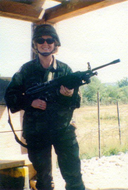 Sandi at work in Bosnia 1996.