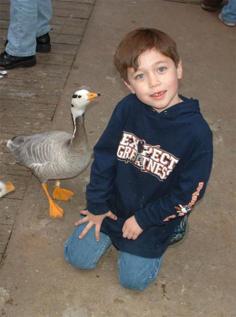 Tyler with goose