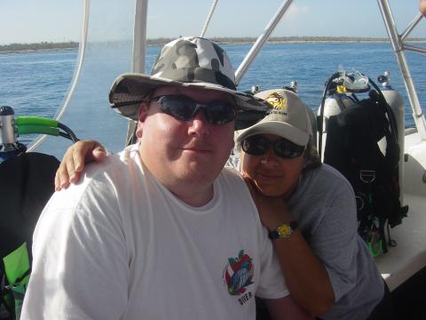 Greg and Judi Diving in Coz 06