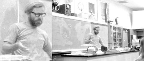 Mr Crandall in 1975 Chemistry Class