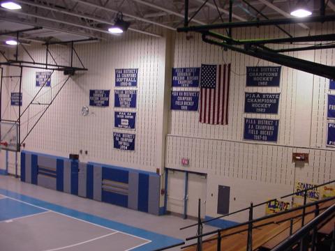 GYM WITH FLAG AND BANNERS