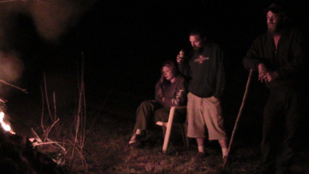 Jen, Sean and Seth by the fire