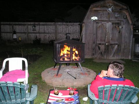 Al enjoying a summer's eve in the backyard