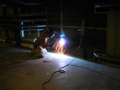 welding at Baghdad control tower