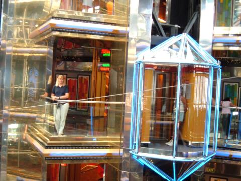 Chris by glass elevators