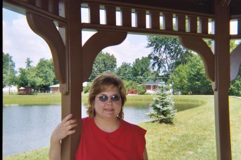 Sheila at the gazebo