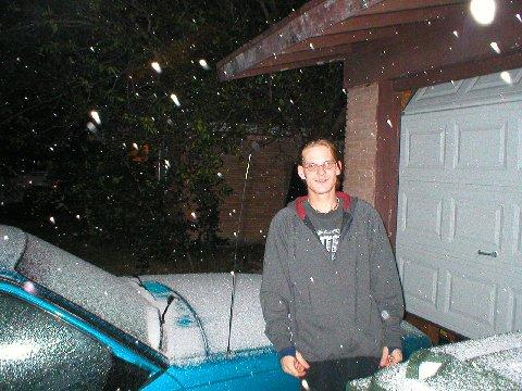 Son Shaun on Xmas eve snow in Corpus Chr