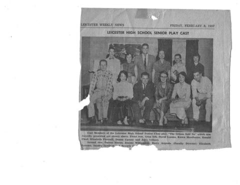 1957 - Senior Class Play Cast - The Groom Said NO