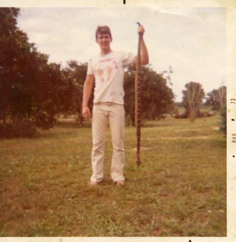 Dan with Rattlesnake in Groveland 1973