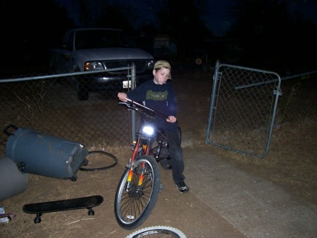 John on his chopper bike