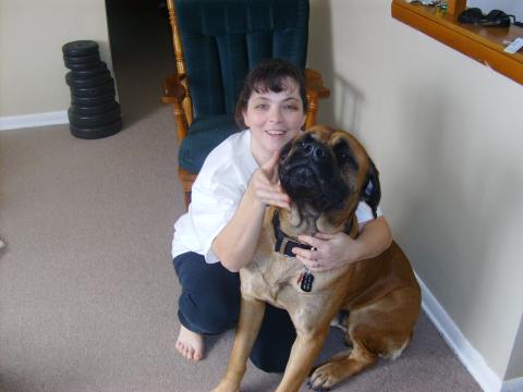 Me (Leanne) my dog Tank