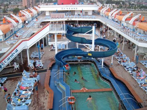 View of pool from top deck