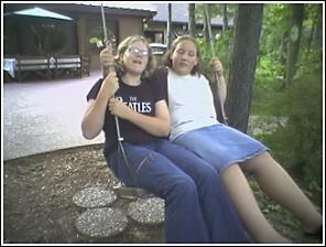 Danielle and Carissa swinging