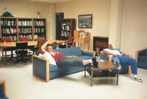 TAKING IT EASY IN STUDENT LOUNGE